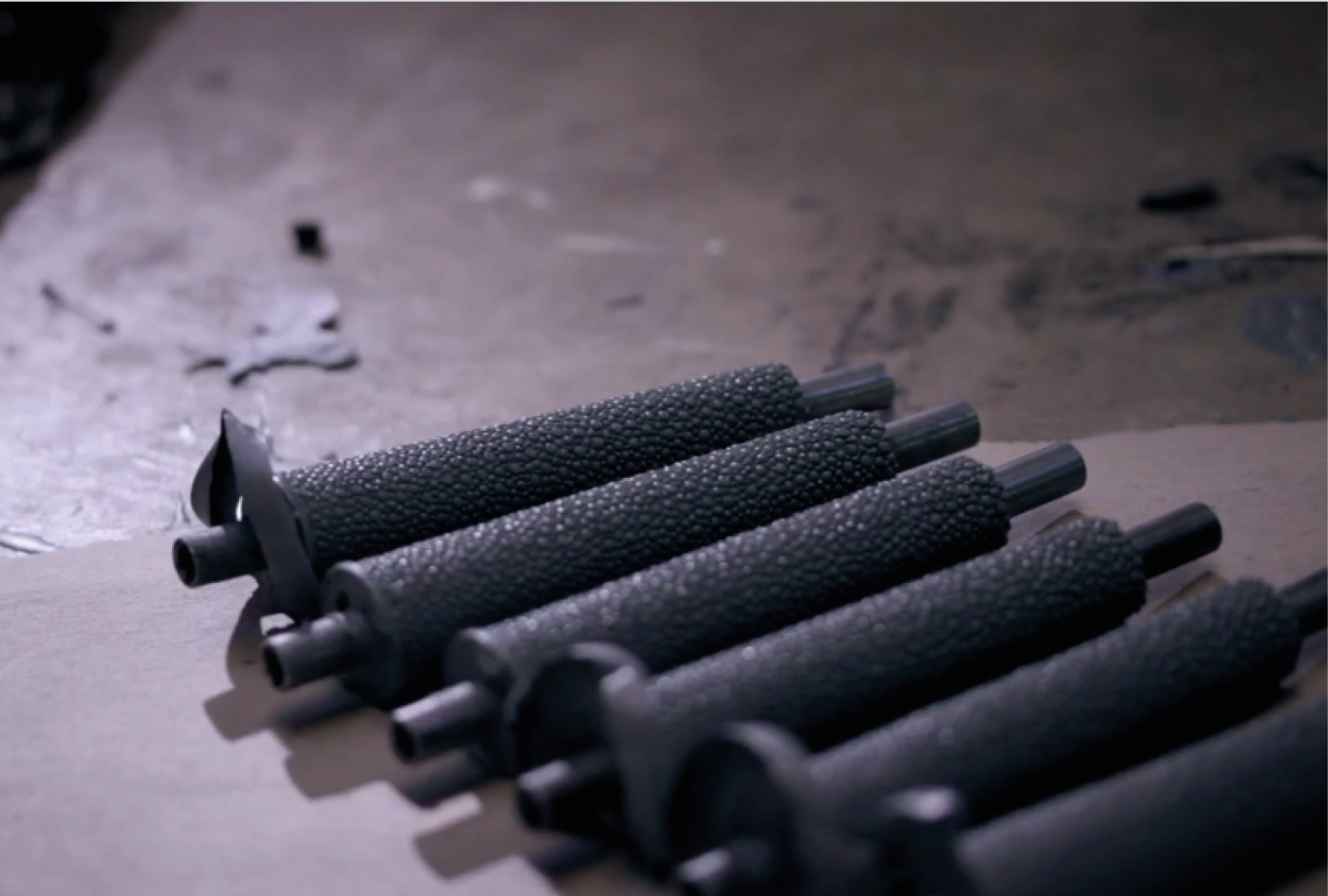 RAW CASTINGS OF SHAGREEN DOOR LEVER GRIPS